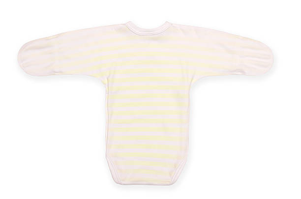 istock striped baby bodysuit Isolated on white,behind 622538588