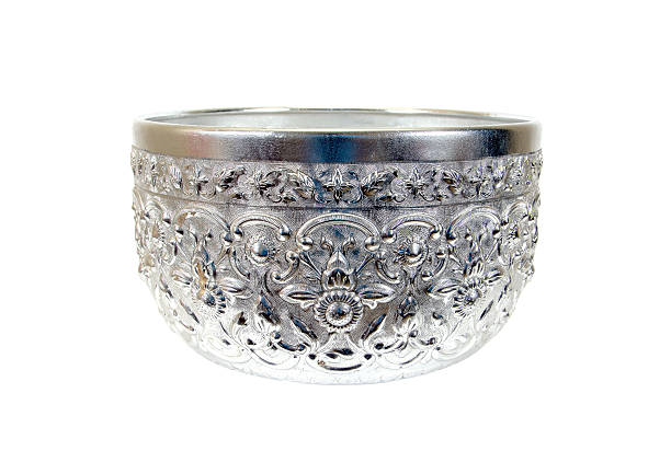 istock Thai traditional silverware bowl isolated on white background 622538628