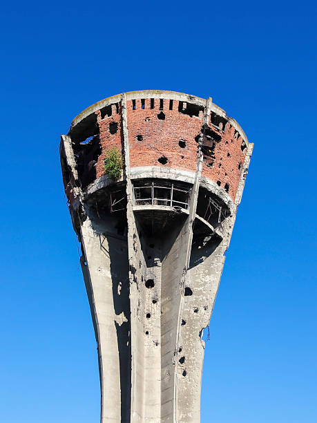 istock Damaged water tower in Vukovar, Croatia 622539716