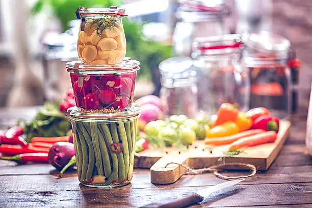 Photo of Preserving Organic Vegetables in Jars