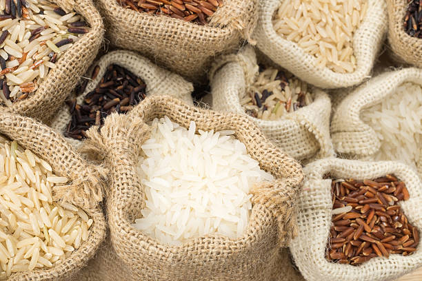 istock Jasmine rice, Brown, Red , Mixed and Riceberry. 622542080