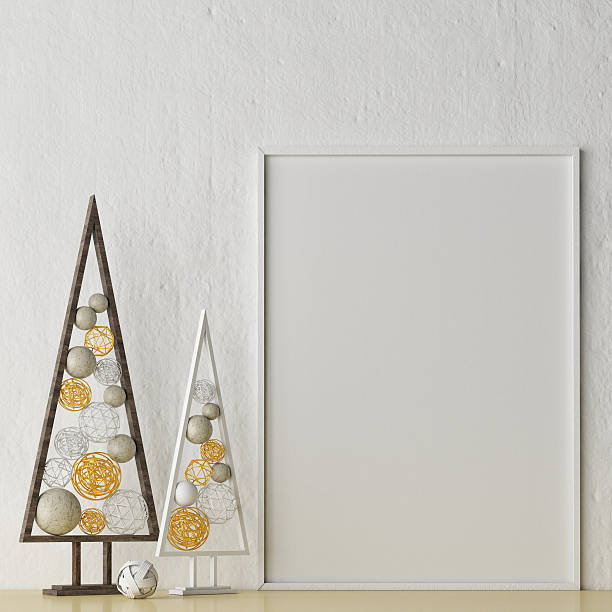 istock Mock up poster with abstract christmas trees 622546058