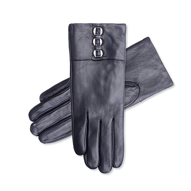 istock Black women's leather  gloves isolated on white 622546250