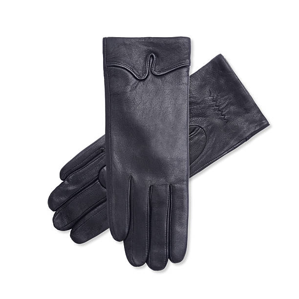 istock Black women's leather  gloves isolated on white 622546504