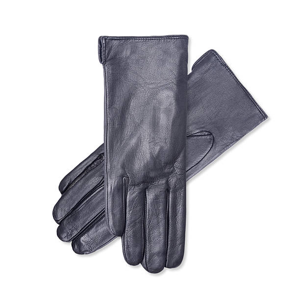 istock Black women's leather  gloves isolated on white 622546624