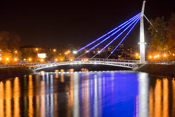 istock Night Kharkov.The bridge over the river.Night lighting is available. 622547224