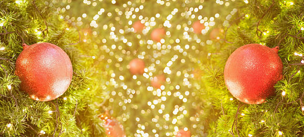 istock Christmas background with decorations on christmas tree 622548526