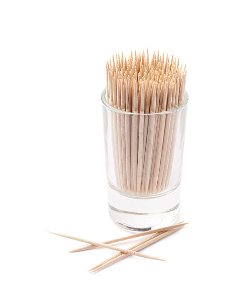 istock Glass shot filled with the toothpicks isolated 622548754