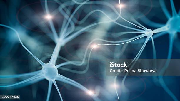 Neuron Cell Network Stock Photo - Download Image Now - Nerve Cell, Human Nervous System, Hormone