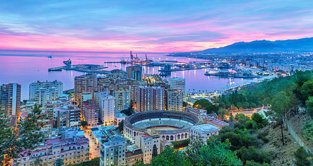 istock Sunset in Malaga - aerial view 622767704