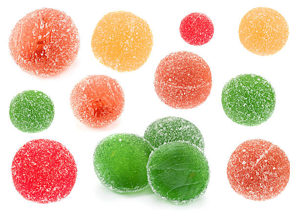 istock Candied round fruit jelly set 622768690