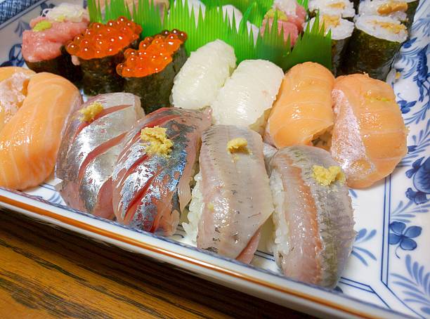 istock Sushi assortment closeup on a plate 622769638