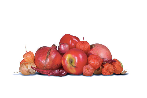 istock Group of various red and orange fruits 622770000
