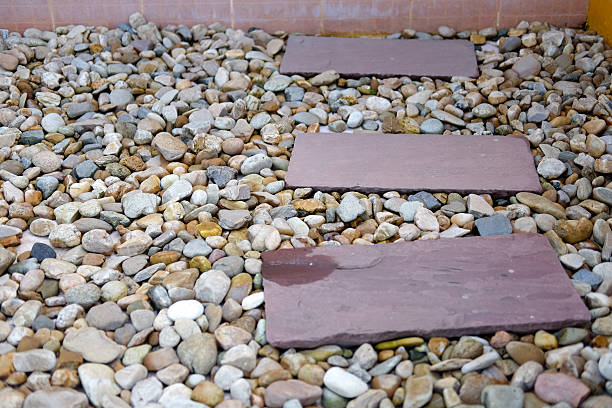 istock Gardening stone footpath with small stone 622772602