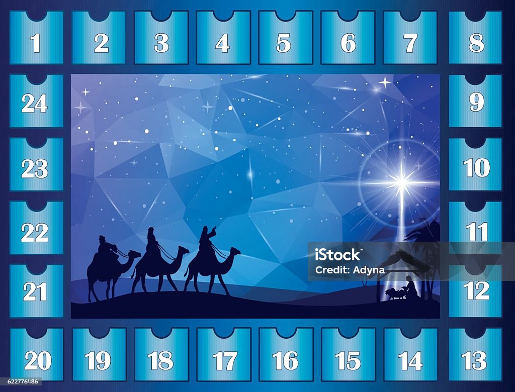 Nativity Advent Calendar Nativity Advent Calendar. EPS 10.  Advent Calendar stock vector