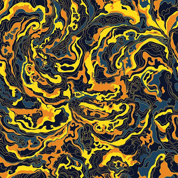 Vector illustration of pattern with the image texture of smoke blue, yellow, orange