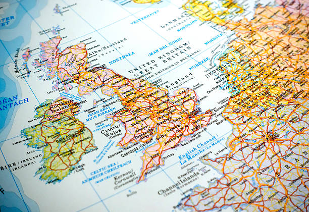 Map of United Kingdom stock photo