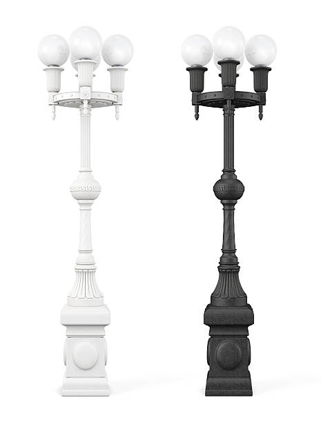Street lampost isolated on white background. 3d rendering.