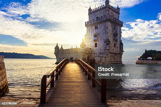 Torre De Belem Lisbon Portugal Stock Photo - Download Image Now - Portugal, UNESCO World Heritage Site, Famous Place