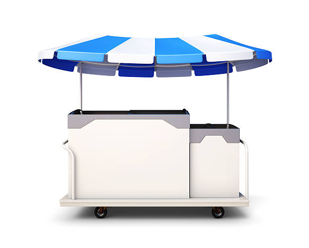 istock Ice cream cart isolated on white background. Front view. 3drende 622786904