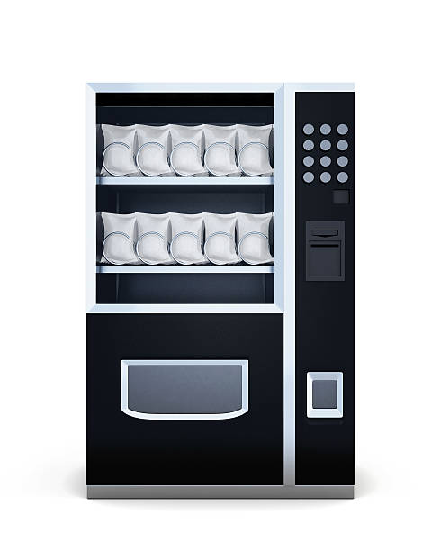 istock Black machine for sale of snacks isolated on white background. 622787024