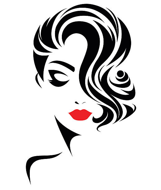 Women Short Hair Style Icon Logo Women Face Stock Illustration - Download  Image Now - Black Hair, Human Hair, Hair Salon - iStock