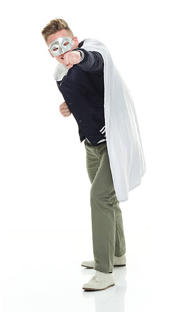 istock Smiling superhero in fighting stance 622789520