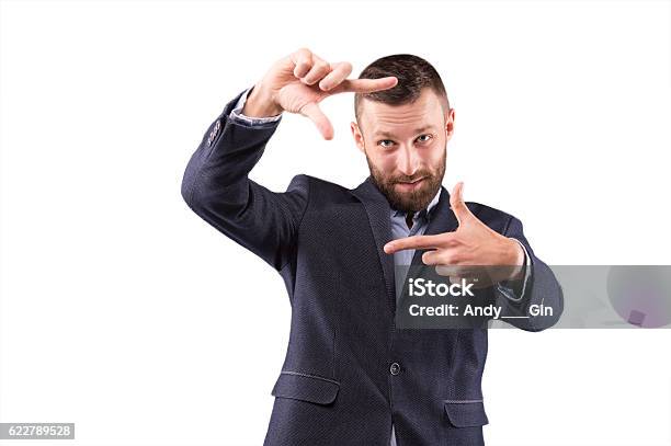 Business Man Looking At The Camera Stock Photo - Download Image Now - Border - Frame, Suit, Men