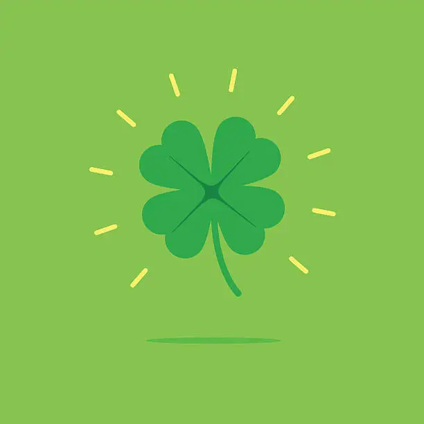 Vector illustration of Lucky clover leaf vector icon