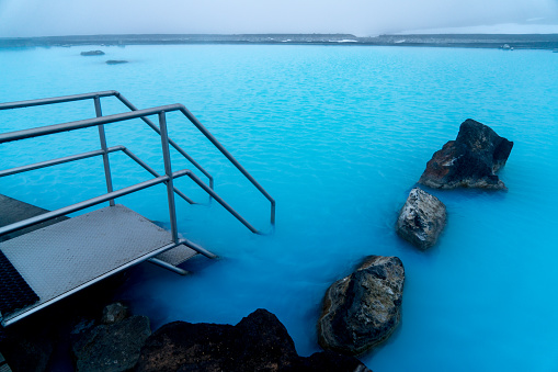 Entry to blue lagoon in Iceland (Myvatn nature baths)