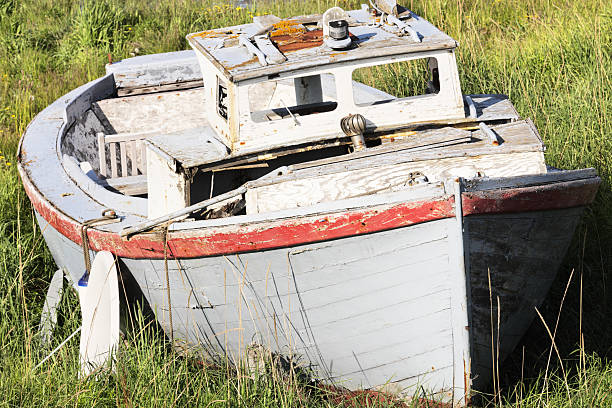 istock Vintage Boat Rotting Nautical Vessel 622794546