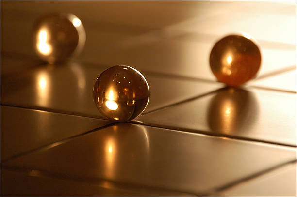 istock Glass spheres on tiles 622794984