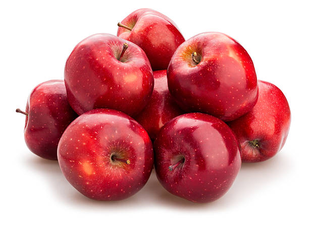 maçãs red delicious - red delicious apple apple red isolated imagens e fotografias de stock
