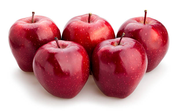 manzana red delicious  - apple red delicious apple studio shot fruit fotografías e imágenes de stock