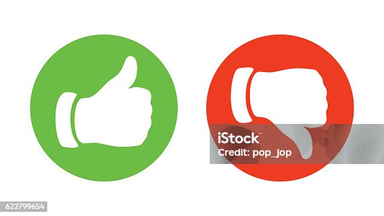 istock Thump Up and Thump Down Hands - vector illustration 622799654