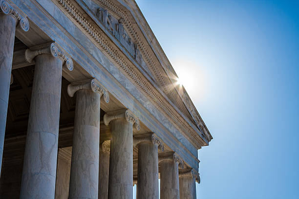 Jefferson Memorial Close Up with Sunburst stock photo