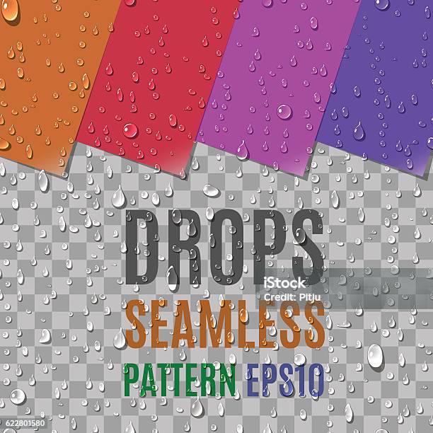 Water Transparent Drops Seamless Pattern Stock Illustration - Download Image Now - Freshness, Drop, Refreshment