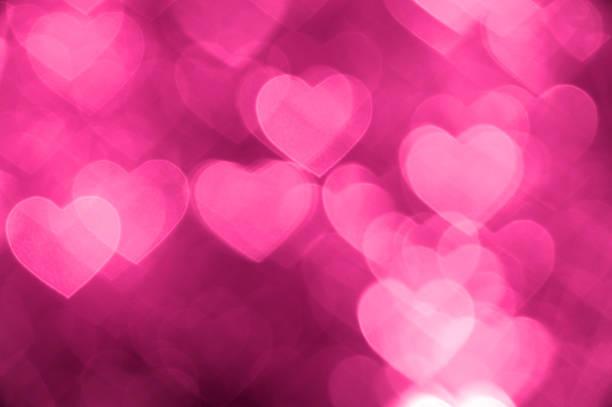 pink heart bokeh background photo, abstract holiday backdrop