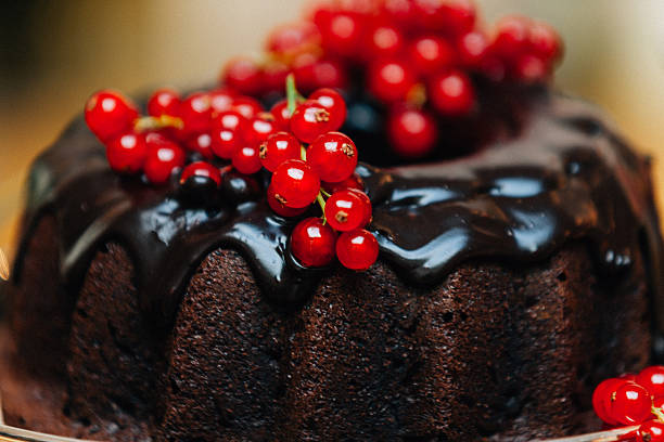Detail of Chocolate Cake With Red Current