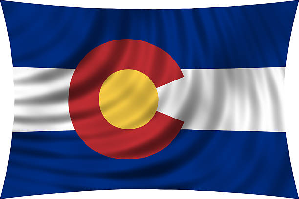 istock Flag of Colorado waving isolated on white 622805788