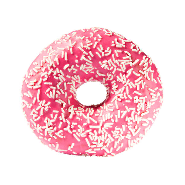istock Pink donut isolated on white background 622807296