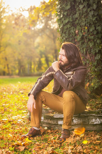 istock Young man posing in the park. 622808186