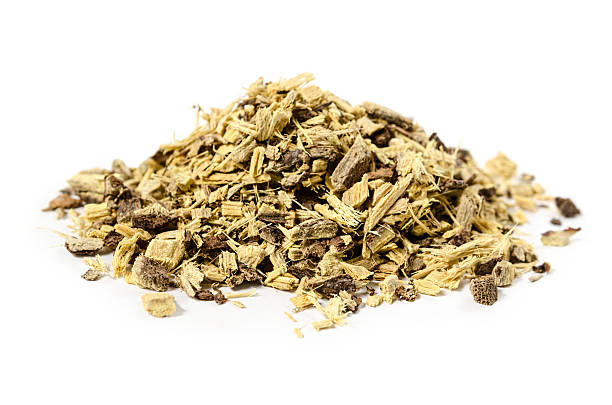 Licorice or liquorice root also used for tea isolated stock photo