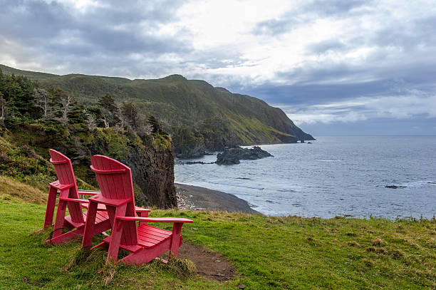 Green Gardens The Green Gardens hike within Gros Morne National Park in Newfoundland takes you from the barren Tablelands to the lush and dramatic coast along the Gulf of St. Lawrence. newfoundland & labrador stock pictures, royalty-free photos & images