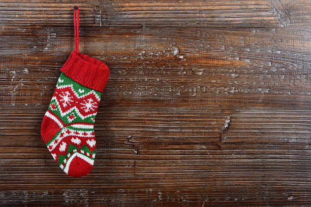 istock Knit Christmas Stocking With Copy Space 622890350