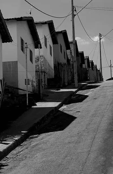 Photo of Row of houses in a slope street in Brazil
