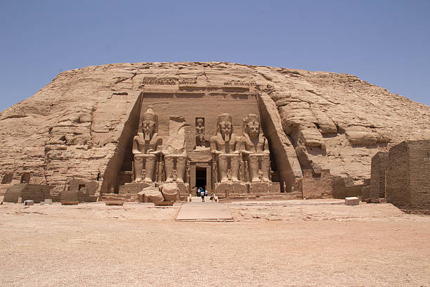 Abu Simbel, Egypt - July 22, 2016: The Great Temple of Rameses II at Abu Simbel, built during the 13th Century BC. It was moved in 1968 to avoid submersion when Lake Nasser formed as a result of the Aswan High Dam.