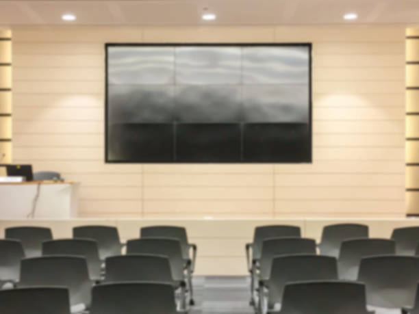 istock Motion blur of view of empty seminar room 622905674