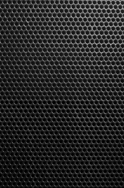 istock dot Fence of steel netting texture black background 622907224