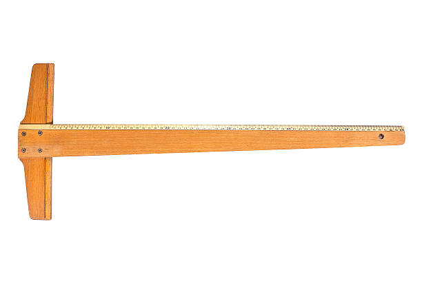 drewniane t kwadratowa linijka narzędzie ze miarami calowymi i centymetrowymi - right angle zdjęcia i obrazy z banku zdjęć
